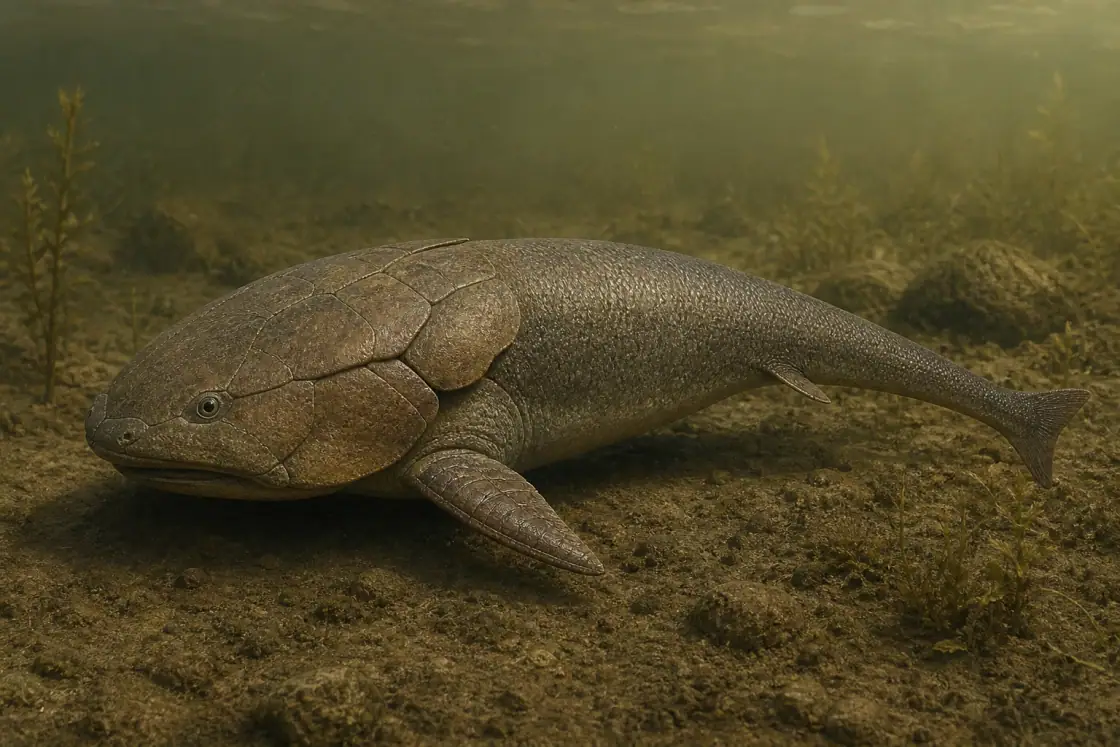 Bothriolepis (Bothriolepis canadensis) · scientific reconstruction