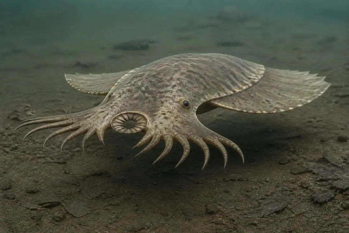 Cambroraster (Cambroraster falcatus) · scientific reconstruction