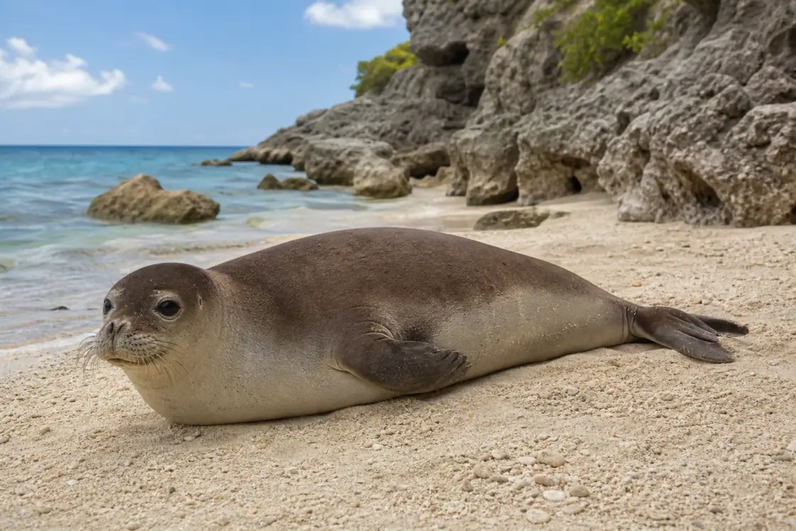 Caribbean Monk Seal (Neomonachus tropicalis) · scientific reconstruction