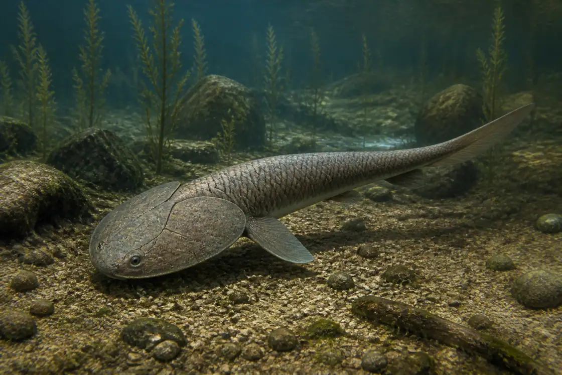 Cephalaspis (Cephalaspis lyelli) · scientific reconstruction