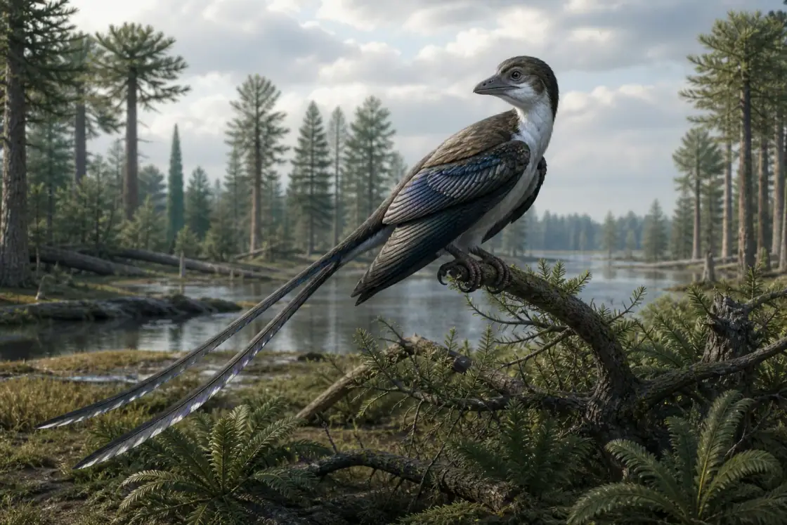 Confuciusornis (Confuciusornis sanctus) · scientific reconstruction