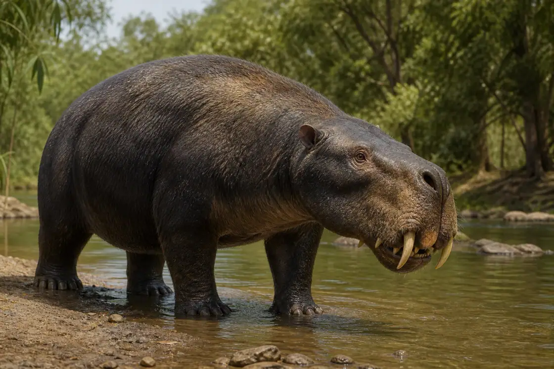 Coryphodon (Coryphodon eocaenus) · scientific reconstruction