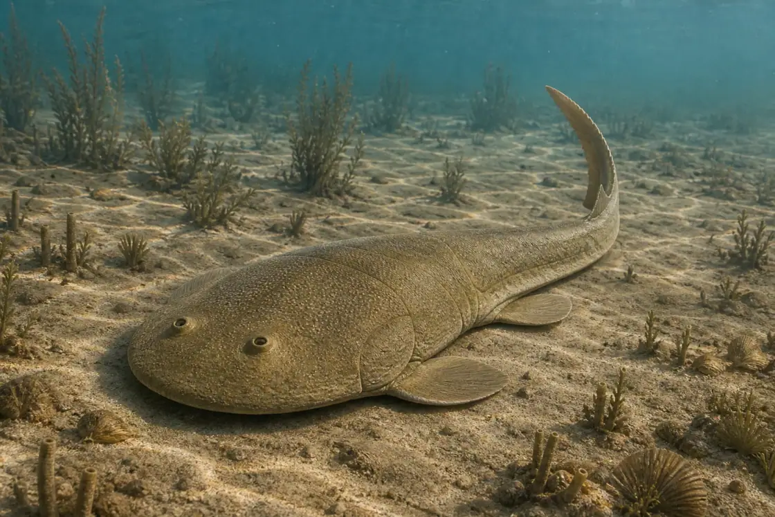 Drepanaspis (Drepanaspis gemuendenensis) · scientific reconstruction