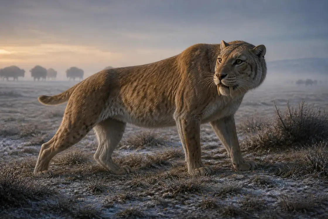 Scimitar-toothed Cat (Homotherium serum) · scientific reconstruction