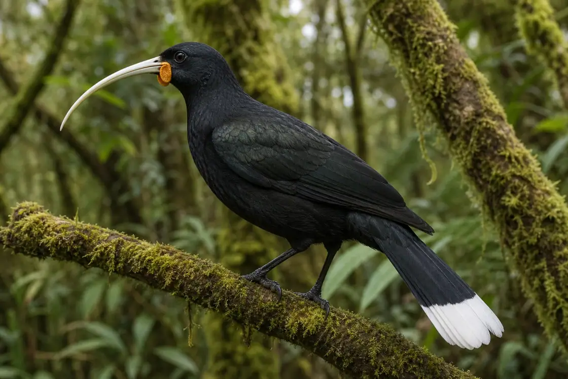Huia (Heteralocha acutirostris) · scientific reconstruction