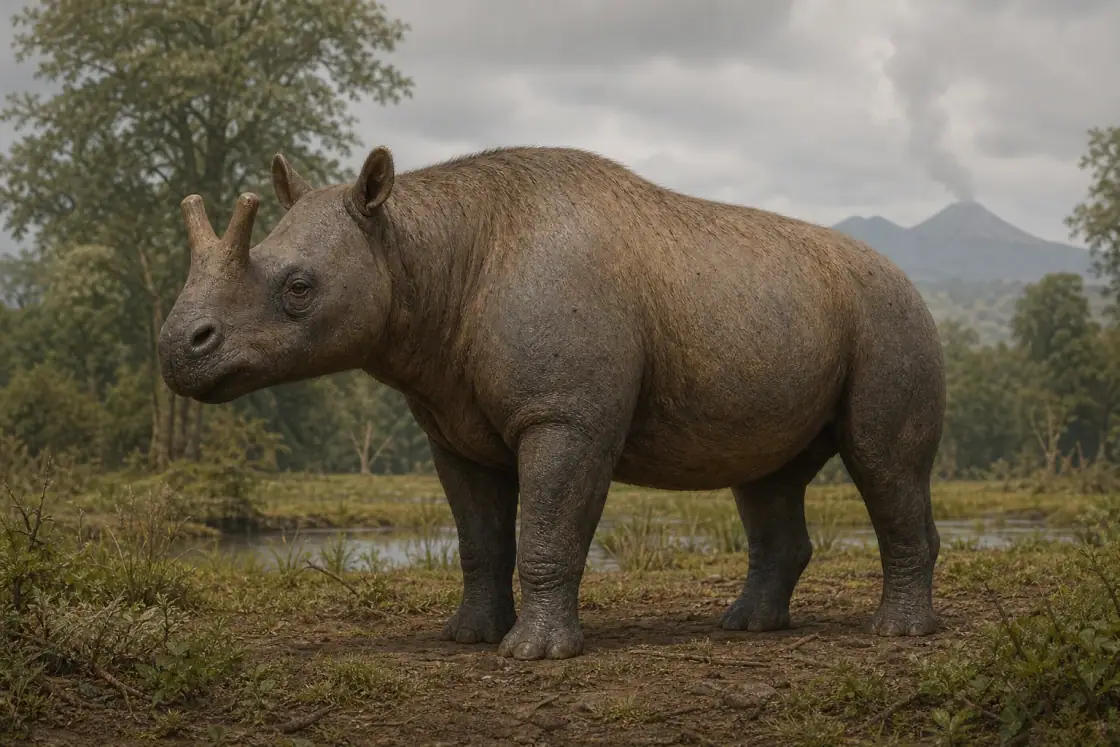 Megacerops (Megacerops coloradensis) · scientific reconstruction