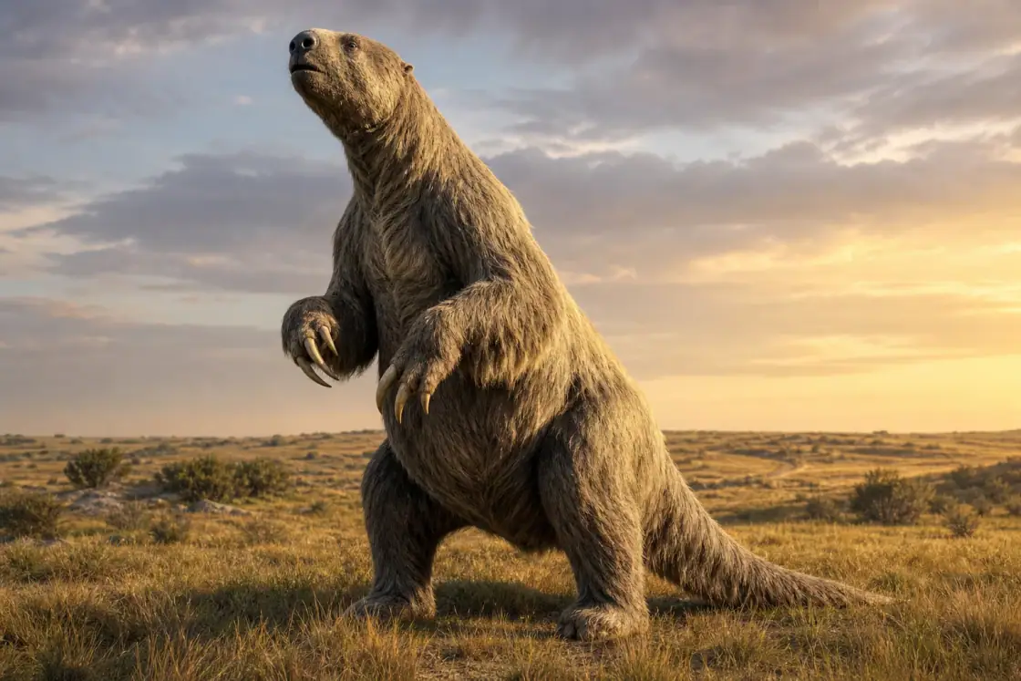 Giant Ground Sloth (Megatherium americanum) · scientific reconstruction