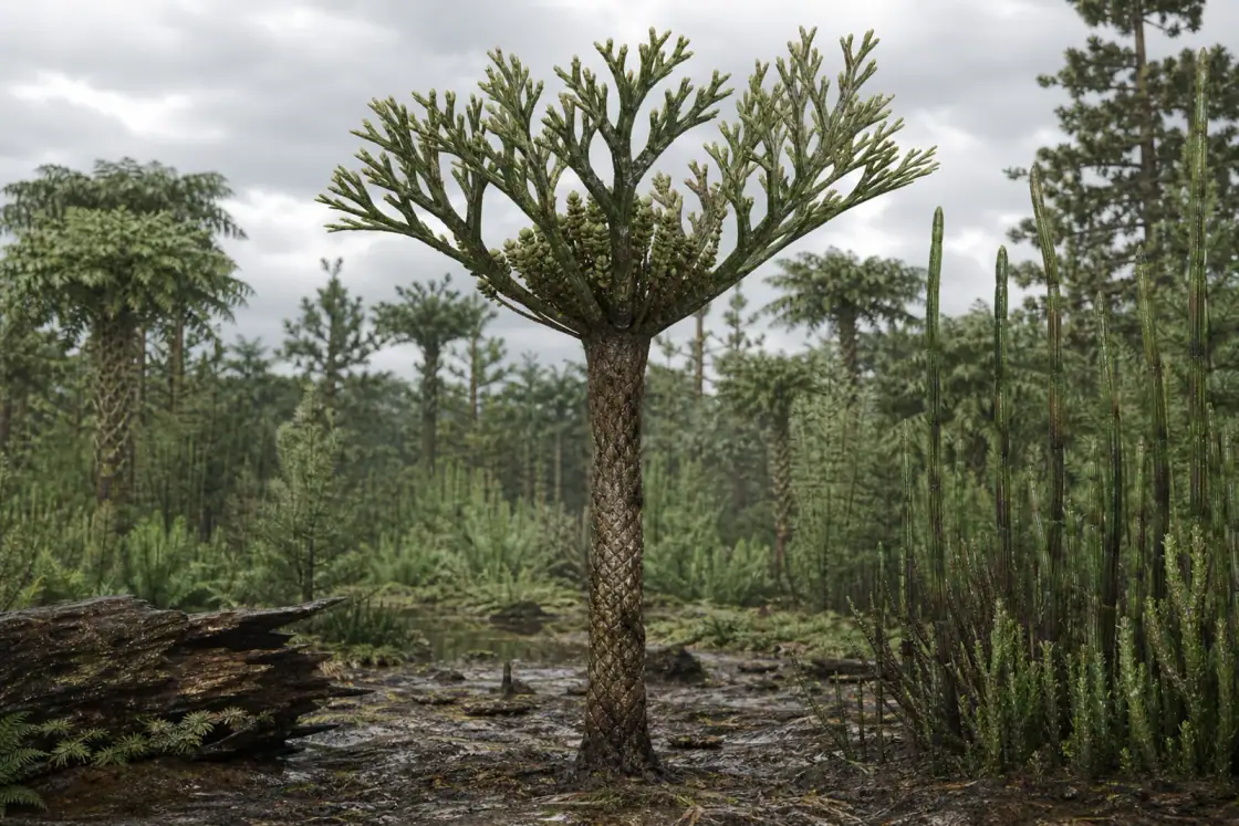 Noeggerathia (Noeggerathia foliosa) · scientific reconstruction