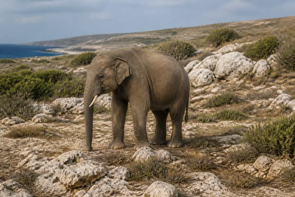 Cyprus dwarf elephant (Palaeoloxodon cypriotes) · scientific reconstruction
