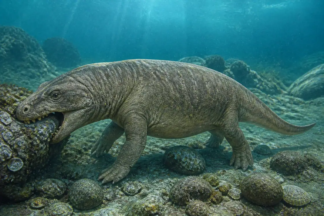 Placodus (Placodus gigas) · scientific reconstruction