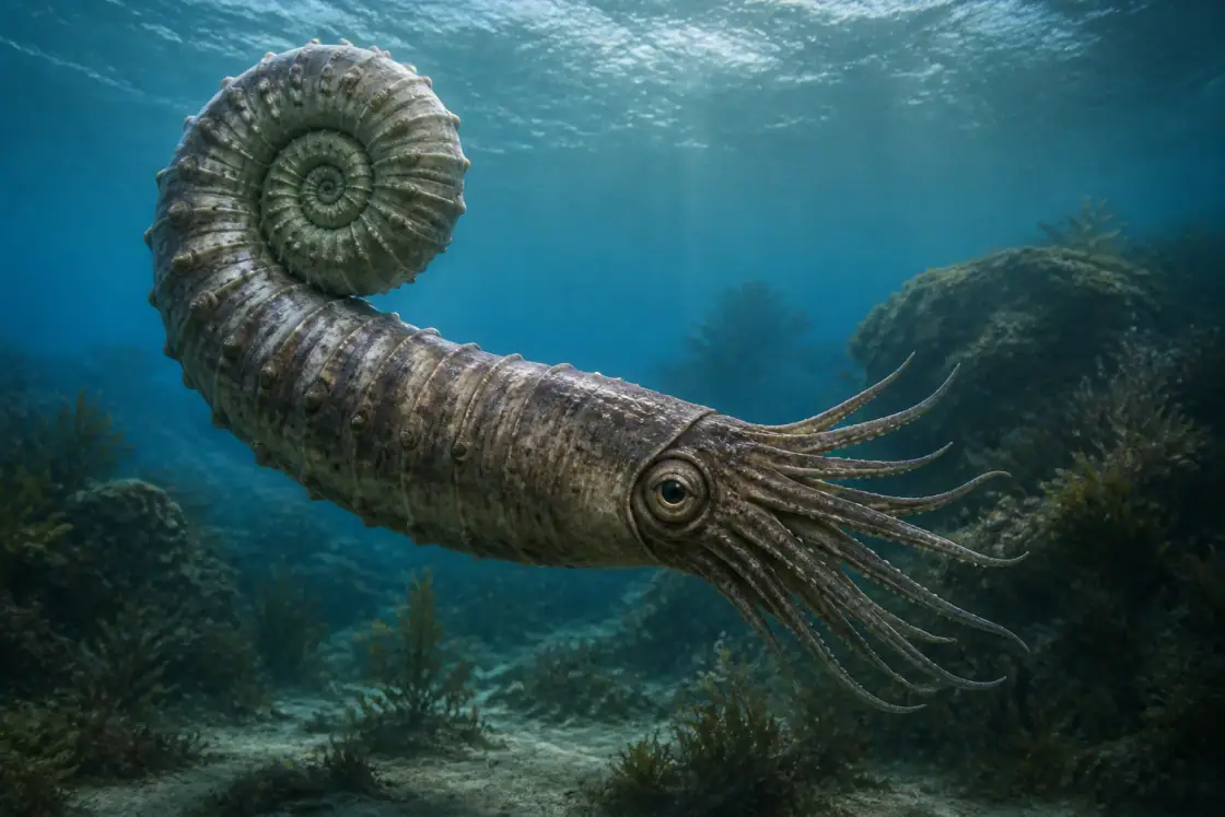 Scaphites (Scaphites nodosus) · scientific reconstruction