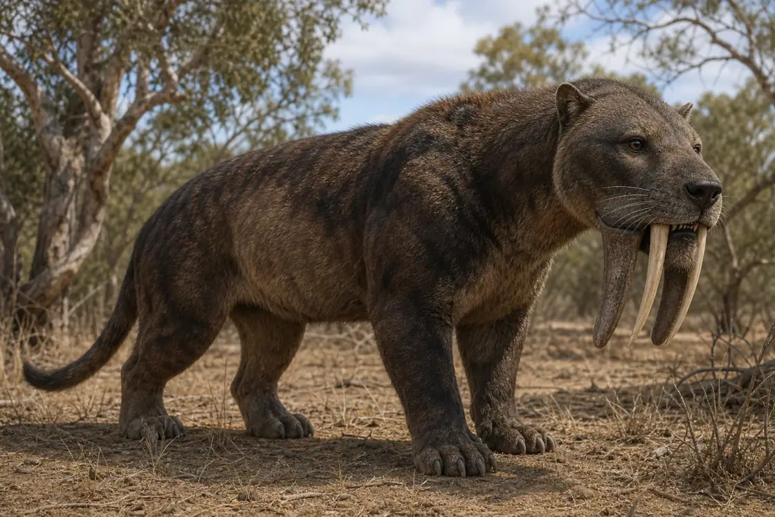 Thylacosmilus (Thylacosmilus atrox) · scientific reconstruction