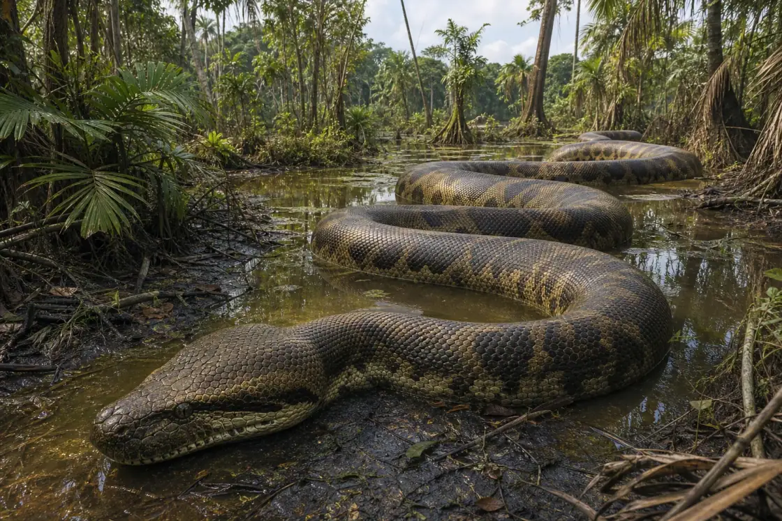 Titanoboa (Titanoboa cerrejonensis) · scientific reconstruction