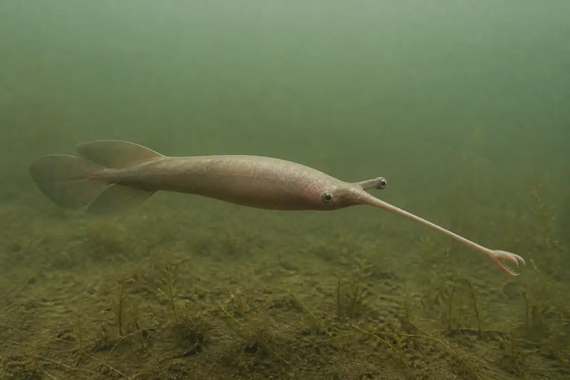 Tully Monster (Tullimonstrum gregarium) · scientific reconstruction