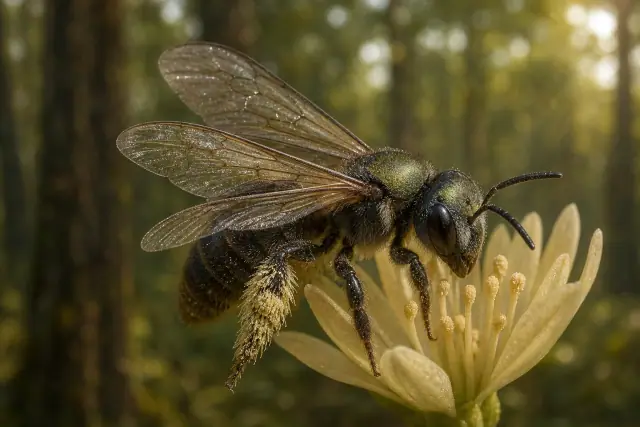 Green-headed Ctenoplectrelline Bee · scientific reconstruction