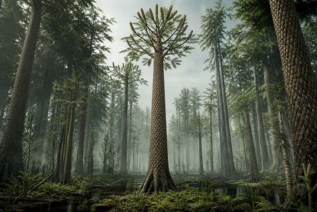 Lepidodendron (Lepidodendron aculeatum) · reconstitution scientifique