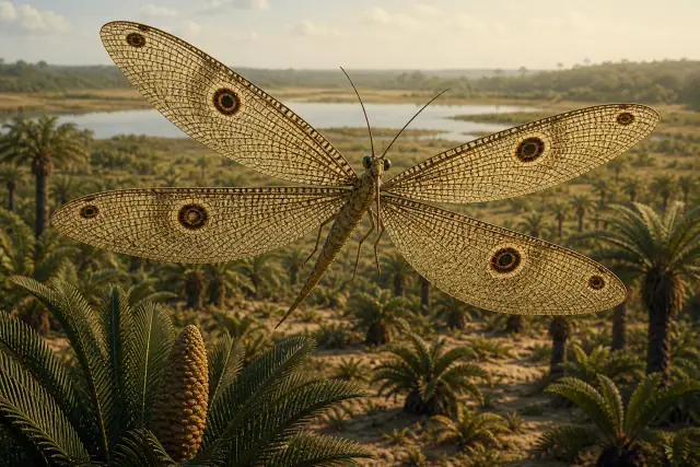 Adams's Giant Lacewing (Makarkinia adamsi) · scientific reconstruction