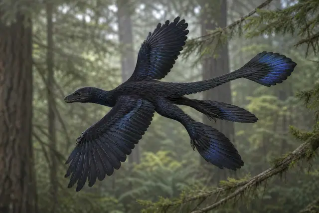 Microraptor (Microraptor gui) · reconstrucción científica
