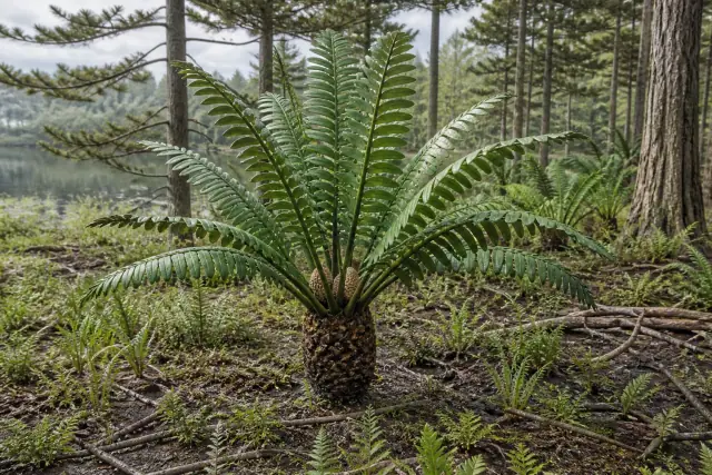 Nilssonia (Nilssonia orientalis) · reconstrucción científica