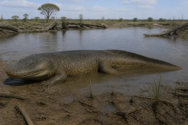 Rhinesuchus (Rhinesuchus whaitsi) · scientific reconstruction
