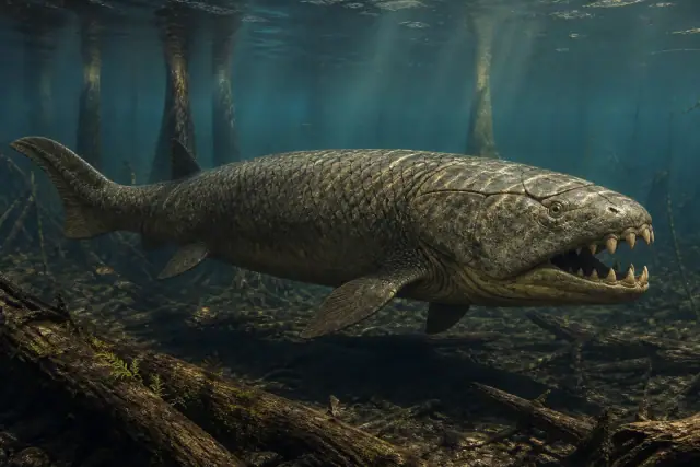 Rhizodus (Rhizodus hibberti) · scientific reconstruction