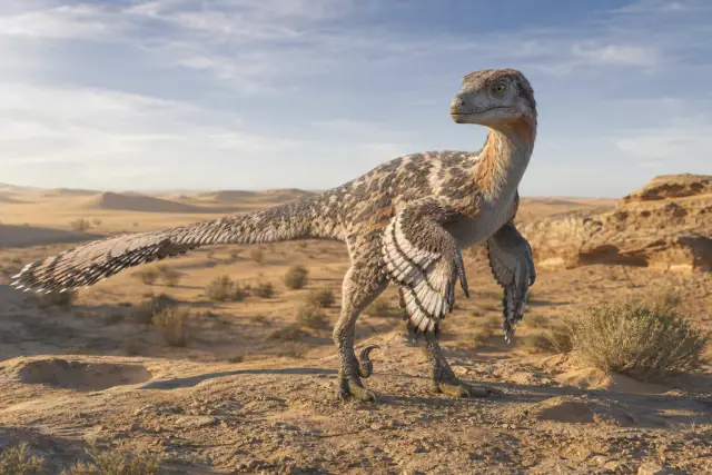 Velociraptor (Velociraptor mongoliensis) · scientific reconstruction