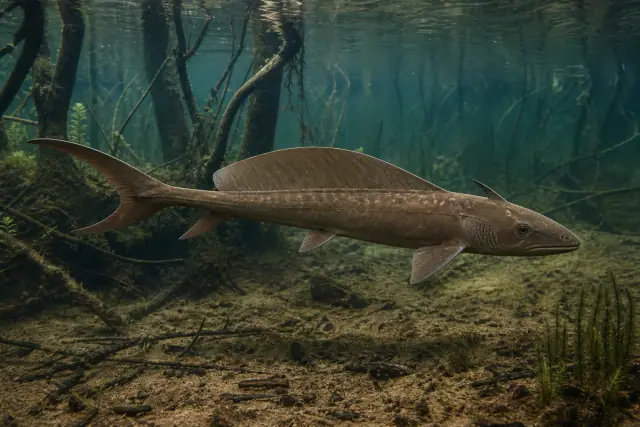 Xenacanthus (Xenacanthus decheni) · scientific reconstruction